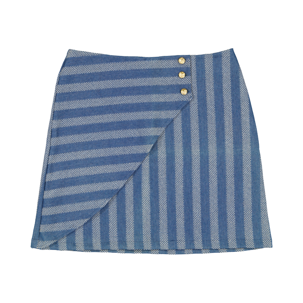 Falda de mezclilla de rayas