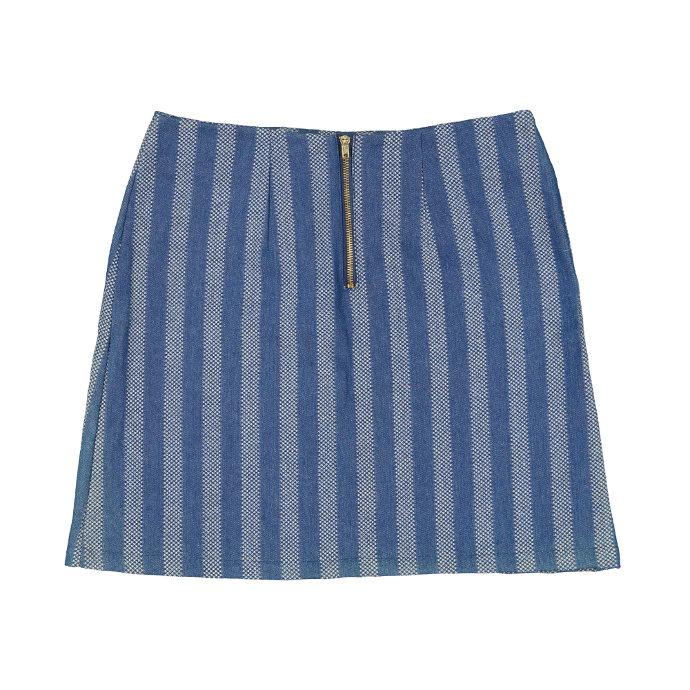 Falda de mezclilla de rayas