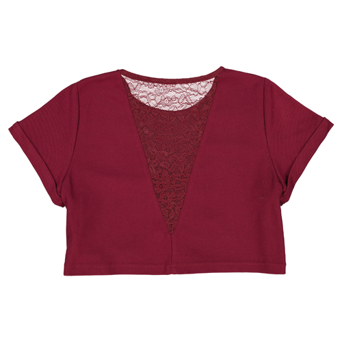 Camiseta corta con encaje atras