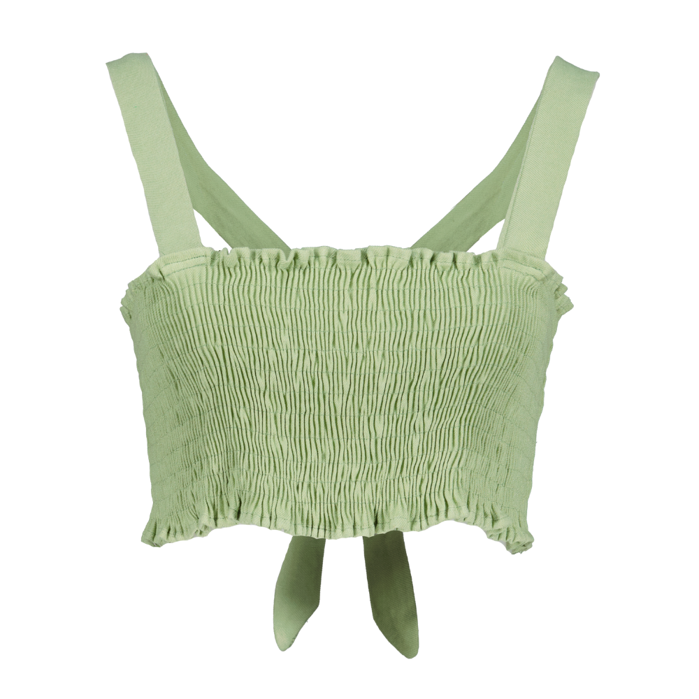 Top verde amarre cruzado atrás