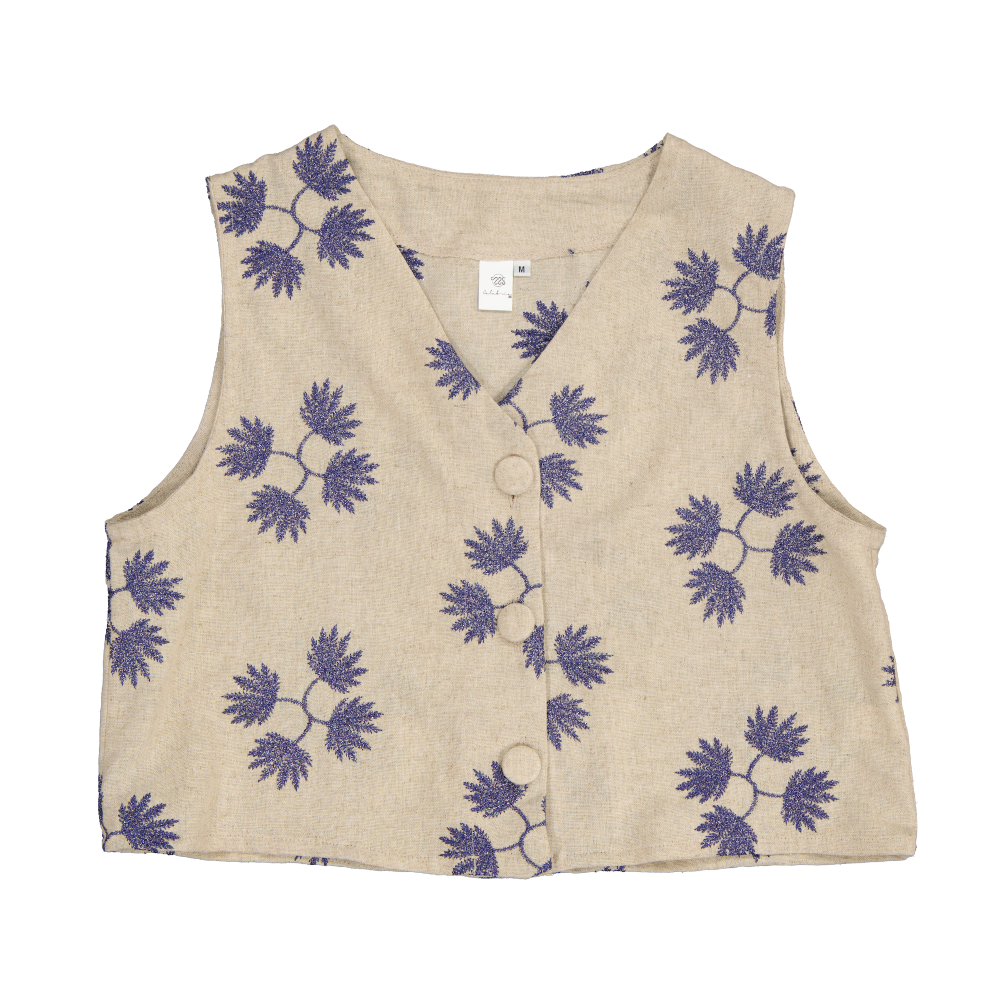 Chaleco bordados azules